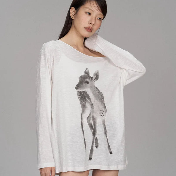 Soft Fawn Oversized Long Sleeve Tee
