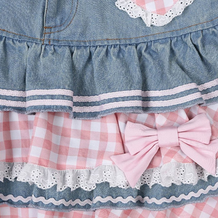 Lolita Kawaii Preppy Denim Skirt - Juneptune