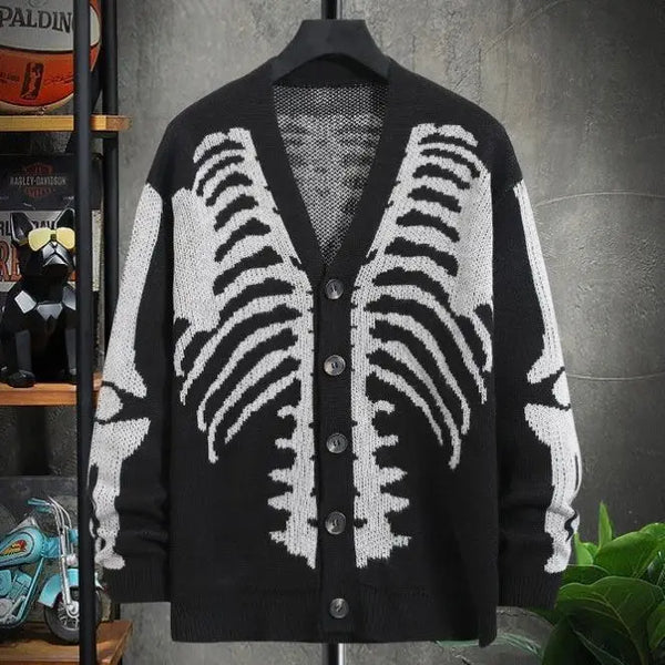 Skeleton Knit Gothic Oversized Cardigan