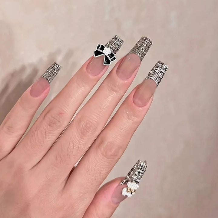 24pcs/Box Press On Cute Aesthetic False Nails - Juneptune