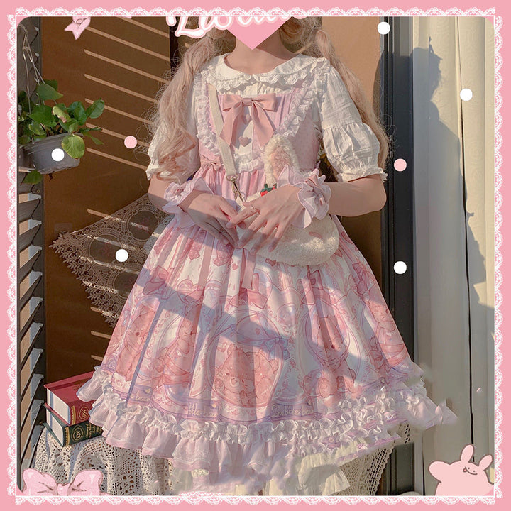 Sweet Lolita Pink Bear Dress - Juneptune