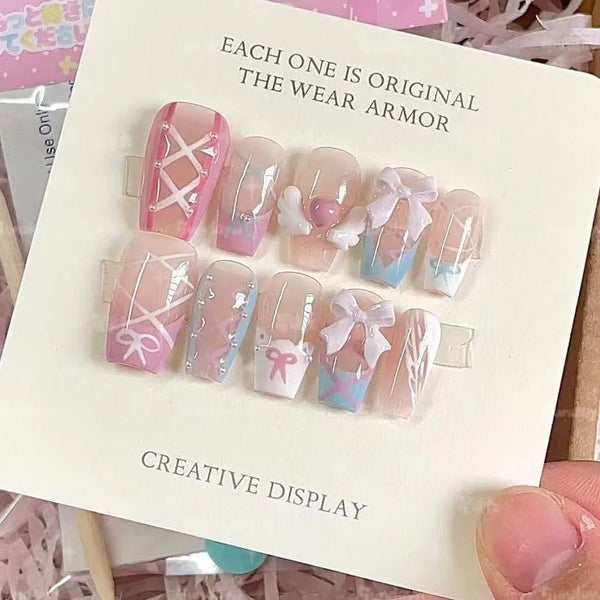 Sweetheart Angel Girl Nails Set