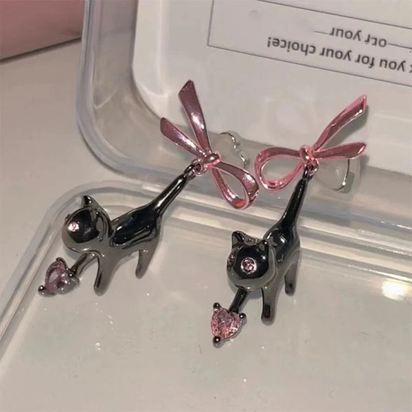 Black Cat Coquette Earrings
