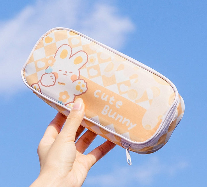 Kawaii Checkerboard Pencil Case - Juneptune