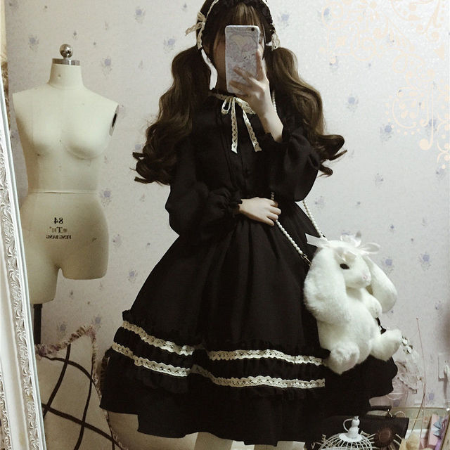 Sweet Lolita Black Dress - Juneptune