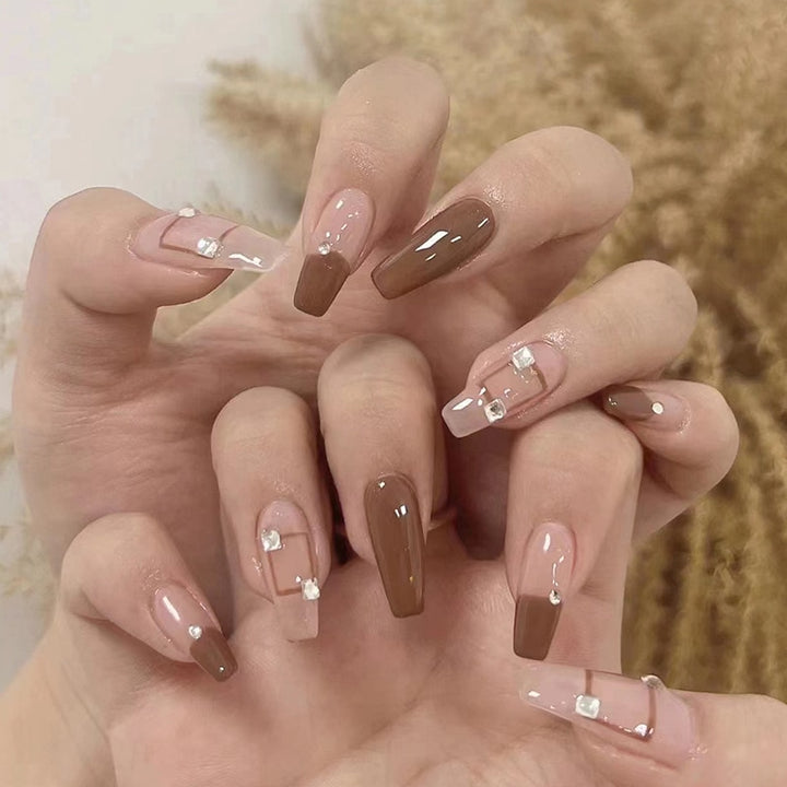 24pcs/Box Press On Cute Aesthetic False Nails - Juneptune