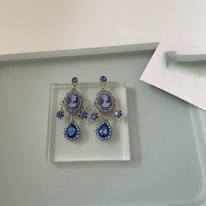 Retro Baroque Blue Pink Jewelry Set - Juneptune