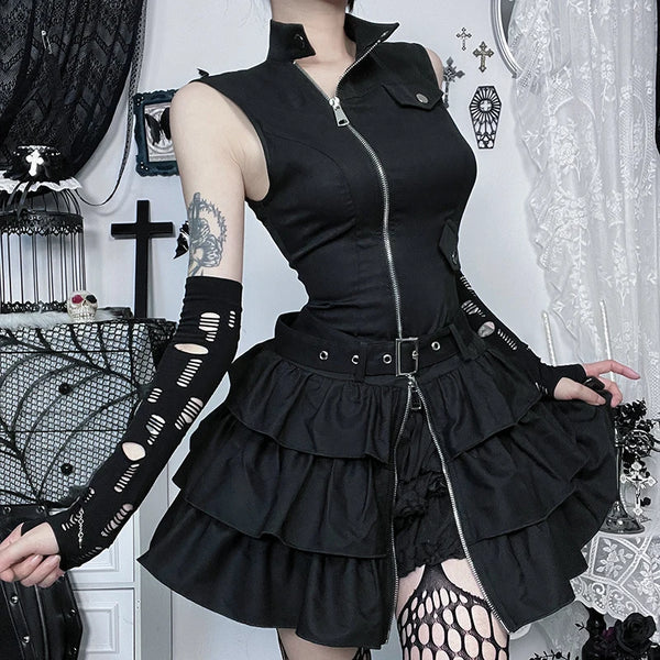 Shadow Reaper Alt-Goth Ruffle Dress