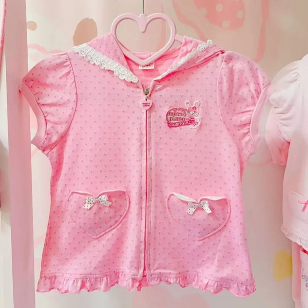 Bubblegum Bunny Pocket Zip-Up Hoodie Vest