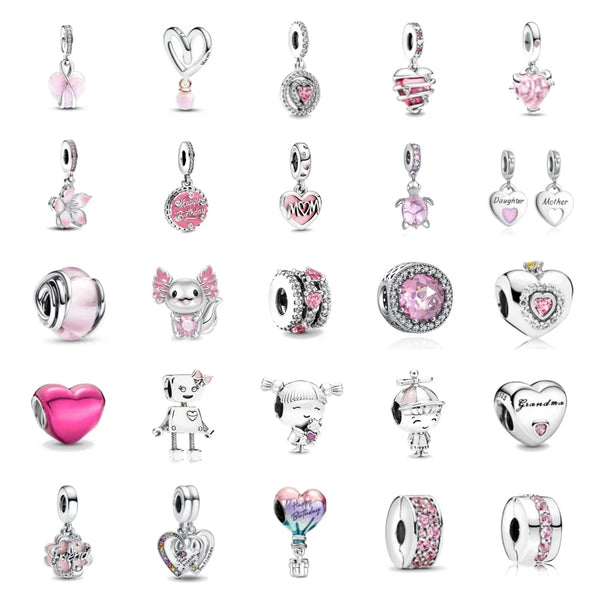 Spring Pink Bracelet Charms