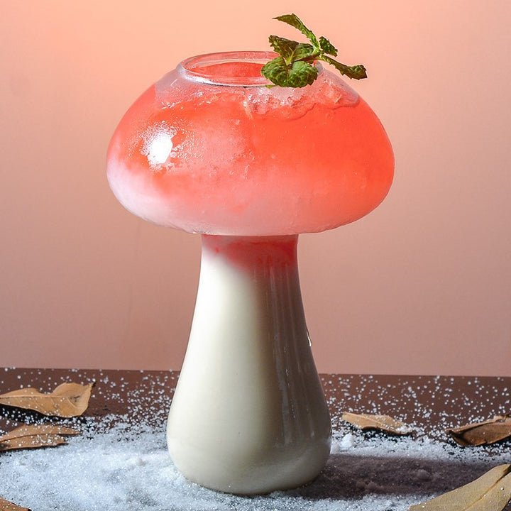 Mushroom Cocktail Glass Cup with Straw - Juneptune