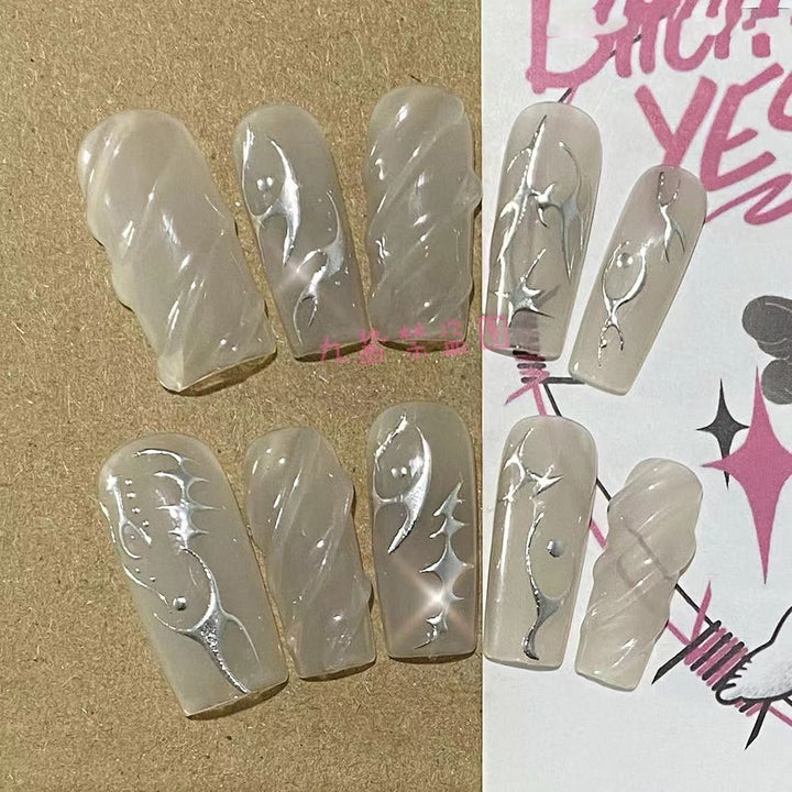 10pcs/Set Press-On Y2K Aesthetic False Nails - Juneptune