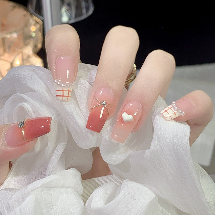 24pcs/Box Press On Cute Aesthetic False Nails - Juneptune