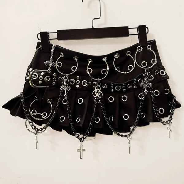 Gothic Chained Short Skirt