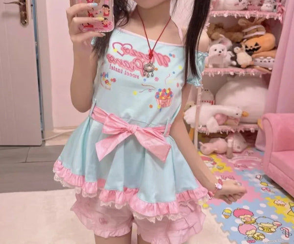 Lolita Pastel Cream Puff Bow Top