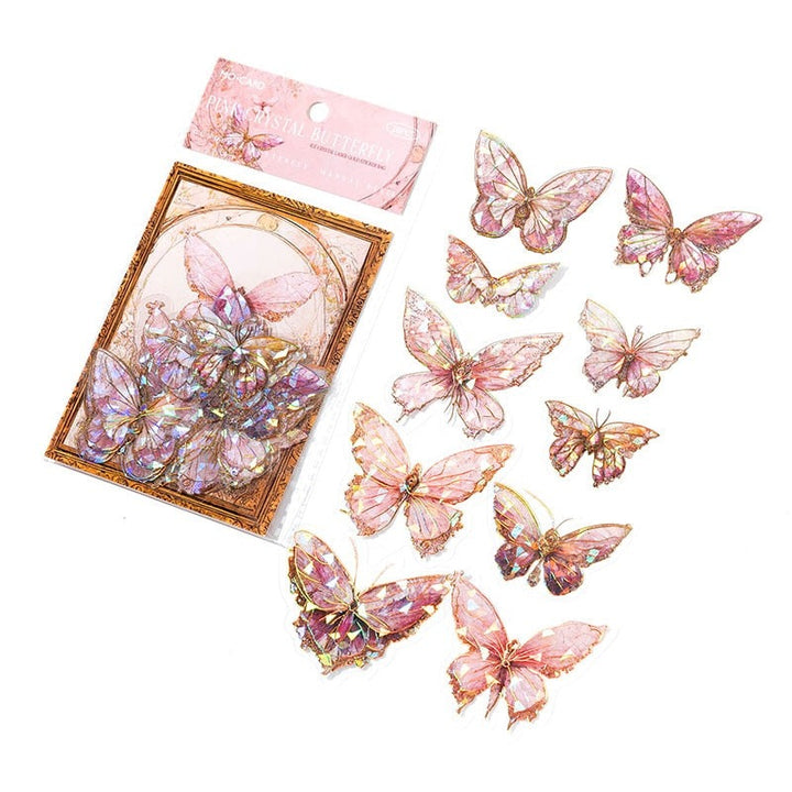 Aesthetic Crystal Butterfly Stickers - Juneptune