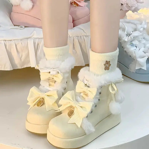 Fluffy Teddy Winter Lolita Boots