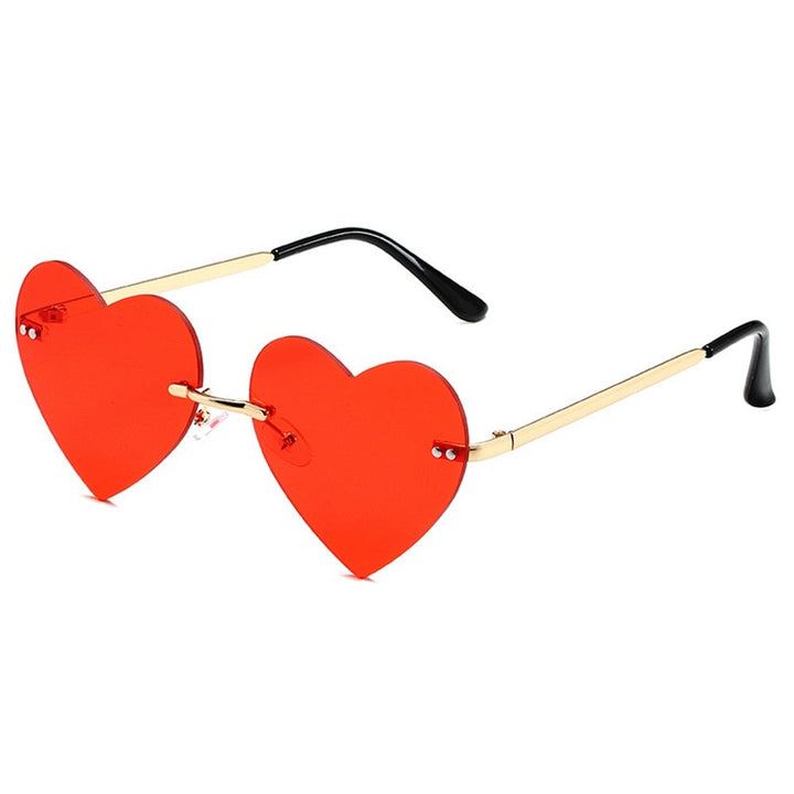 Aesthetic Fire Heart Shaped Sunglasses - Juneptune