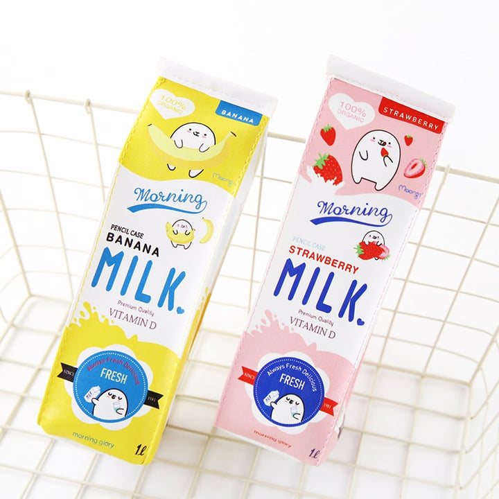 Kawaii Milk Box Pencil Case - Juneptune