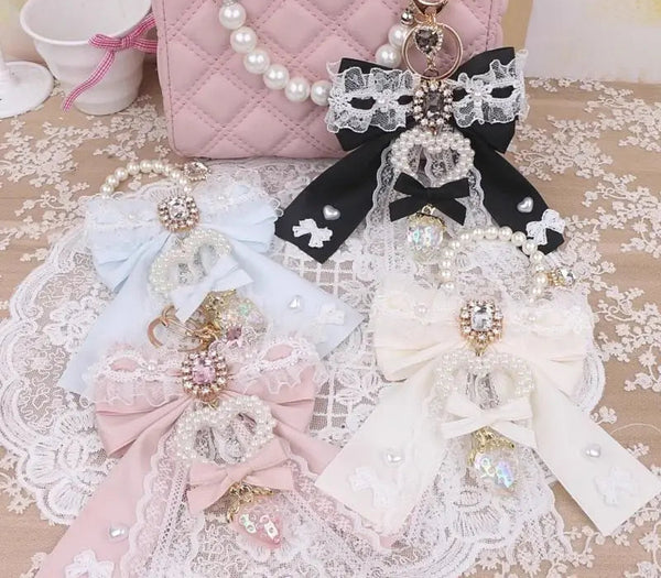 Lace Lolita Bow Bag Charm