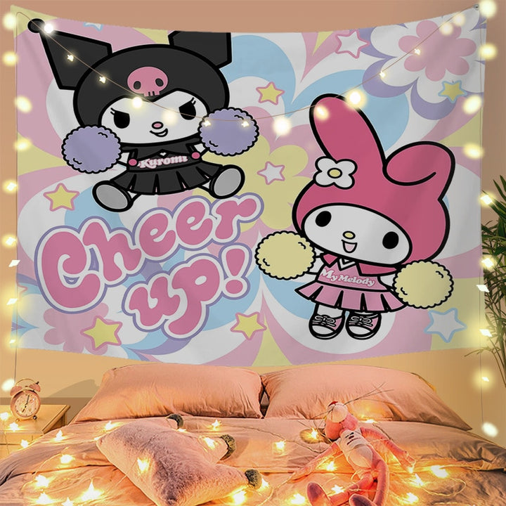 Sanrio Kawaii Kuromi Wall Decoration Tapestry - Juneptune