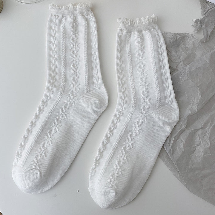 Lolita White Lace Cotton Socks - Juneptune