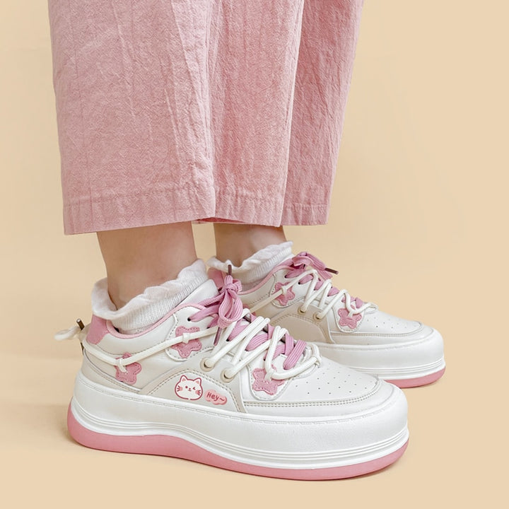 Sakura Cat Chunky Sneakers - Juneptune