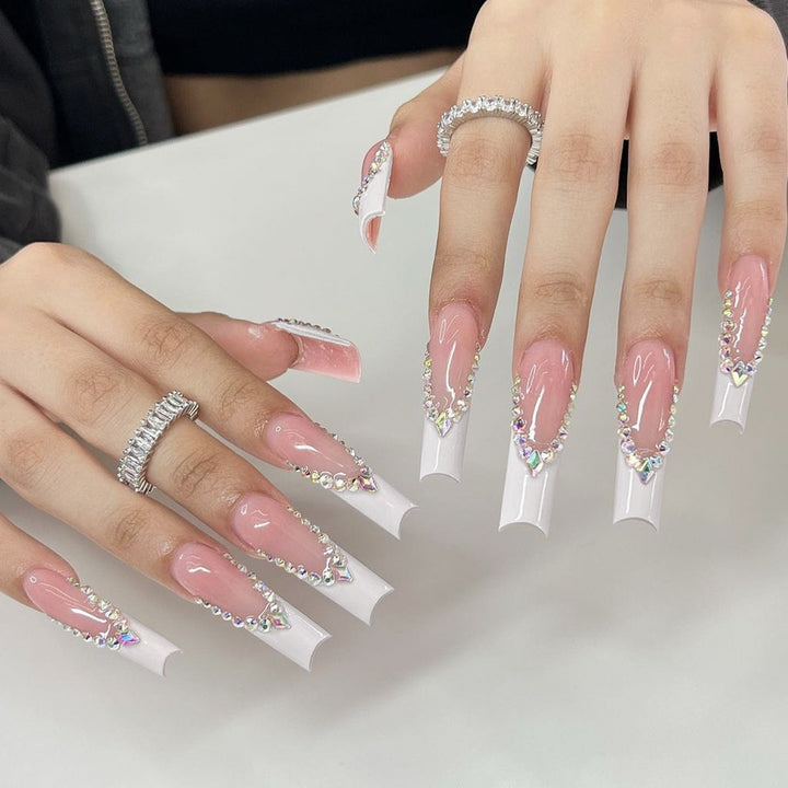 24pcs/Box Press On Long Baddie Aesthetic False Nails - Juneptune