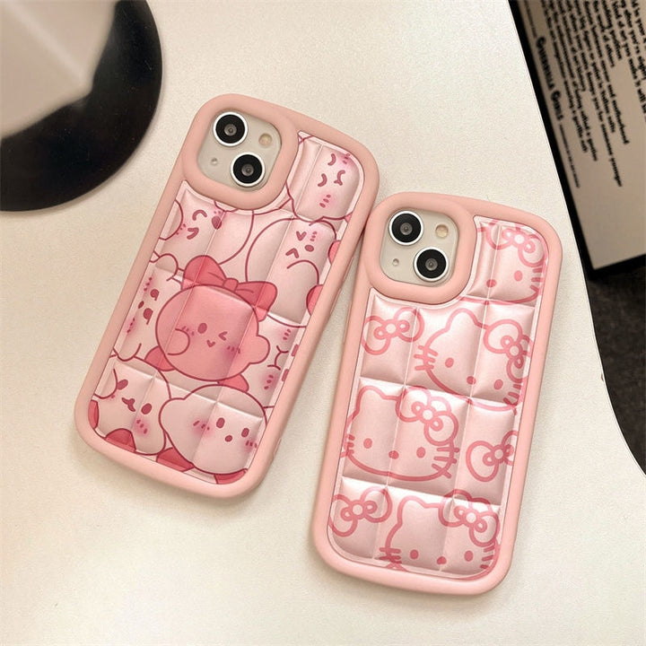 Cute Kirby Hello Kitty Aesthetic iPhone Case – Juneptune
