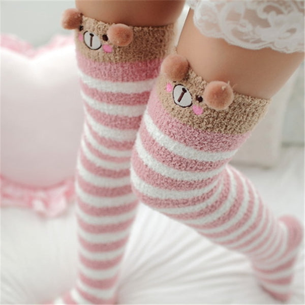 Fluffy Animals Knee Socks