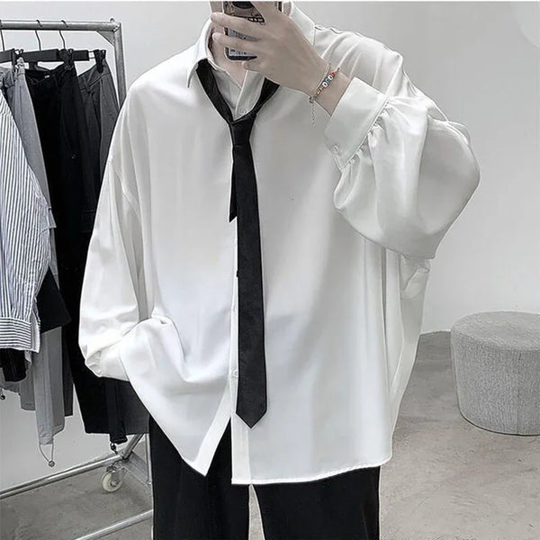 Oversized Soft-Fit Shirt + Tie Set