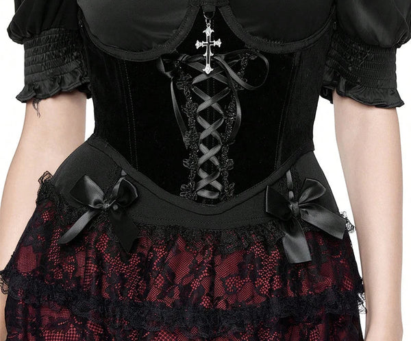 Velvet Nocturne Gothic Lace-Up Corset