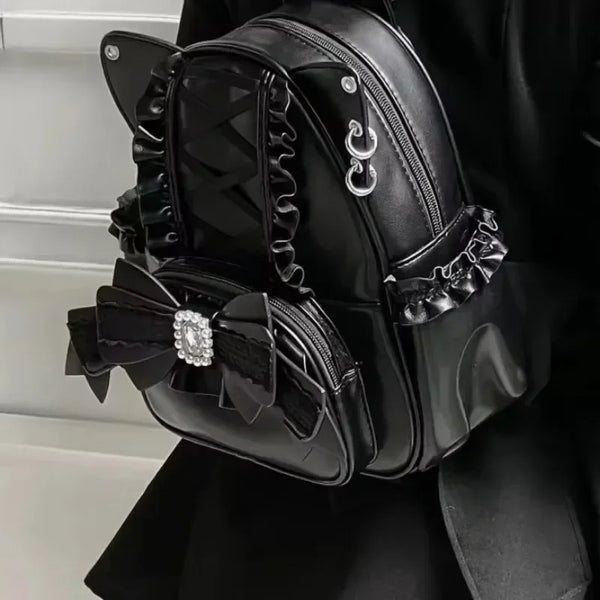 Kawaii Lace Cat School Backpack