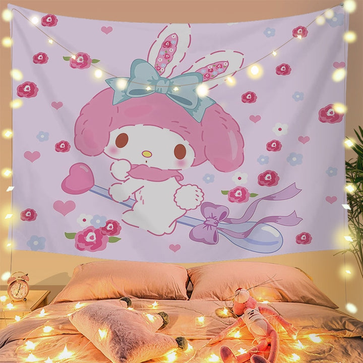 Sanrio Kawaii My Melody Wall Decoration Tapestry - Juneptune