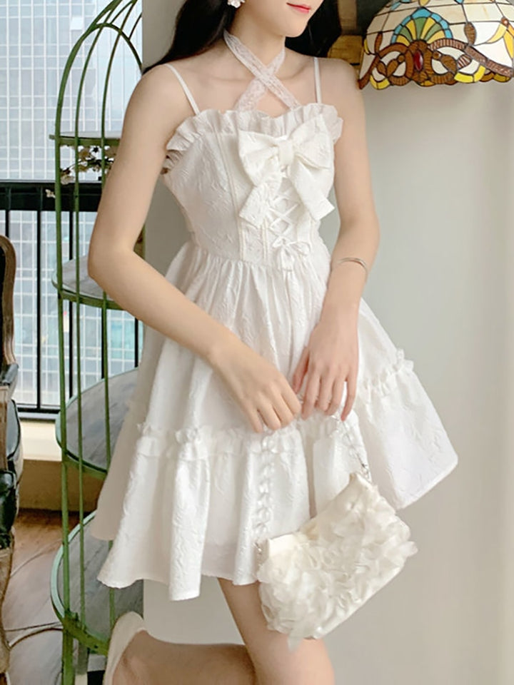 Fairycore Lolita White Mini Dress - Juneptune