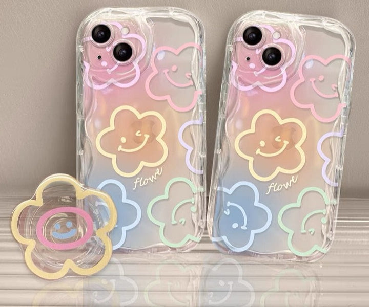 Aesthetic Pastel Flower Samsung Phone Case With Grip - Juneptune