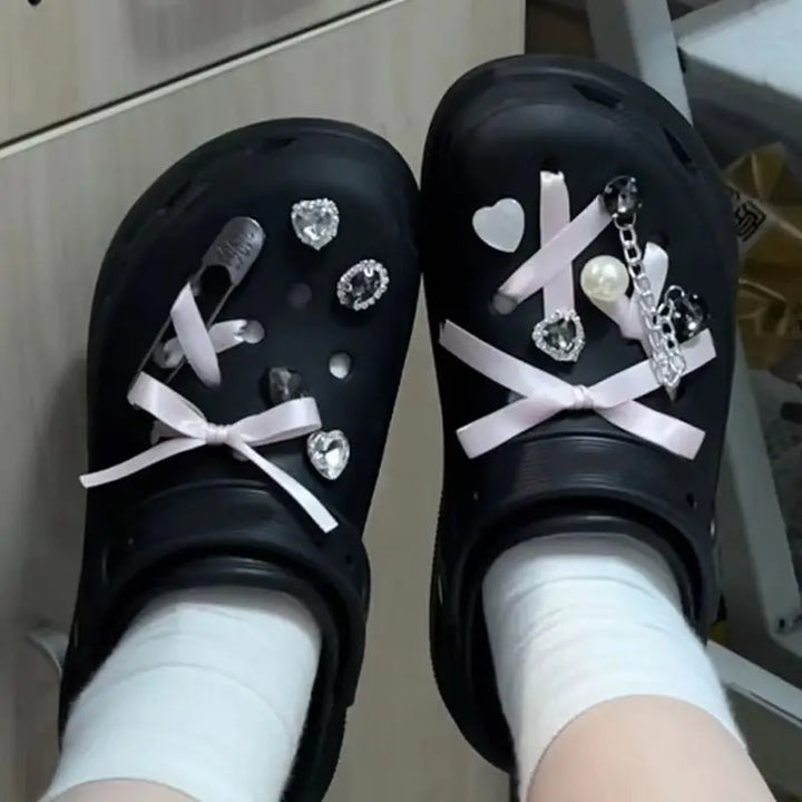 Pink Ribbon Crocs Accessories – Juneptune