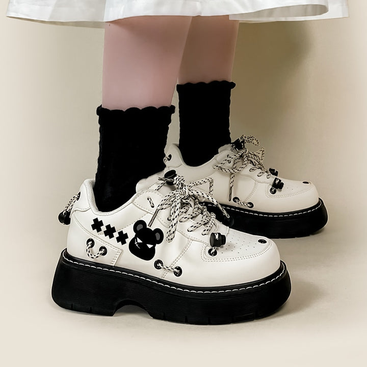 Gothic Lolita Bear Platform Shoes - Juneptune