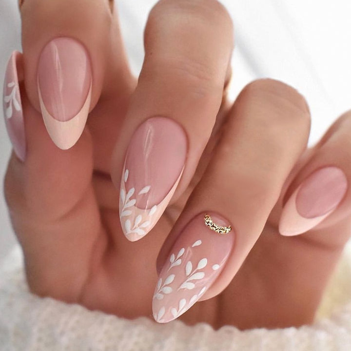 24pcs/Box Press On Cute Floral Summer False Nails - Juneptune