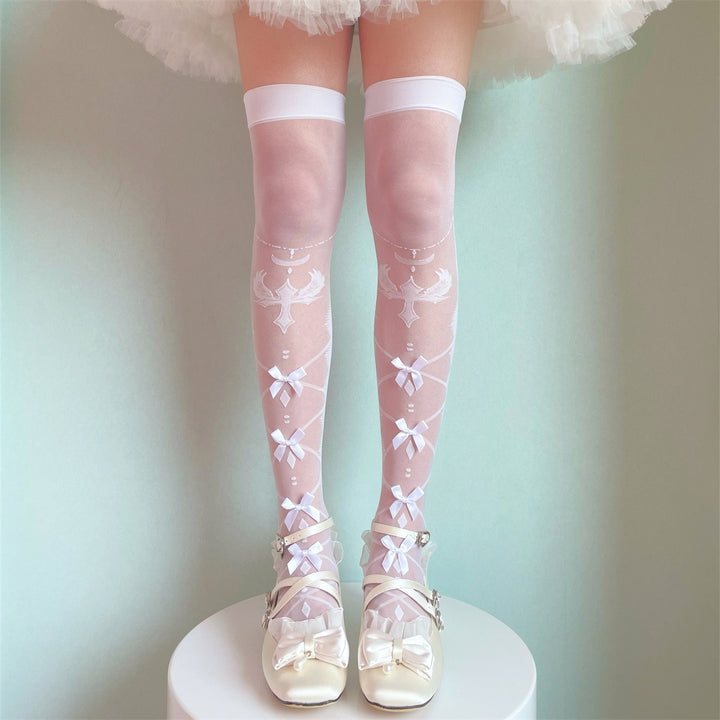 Sweet Lolita White Stockings - Juneptune