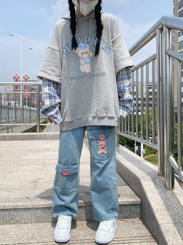 Teddy Bear Baggy Jeans