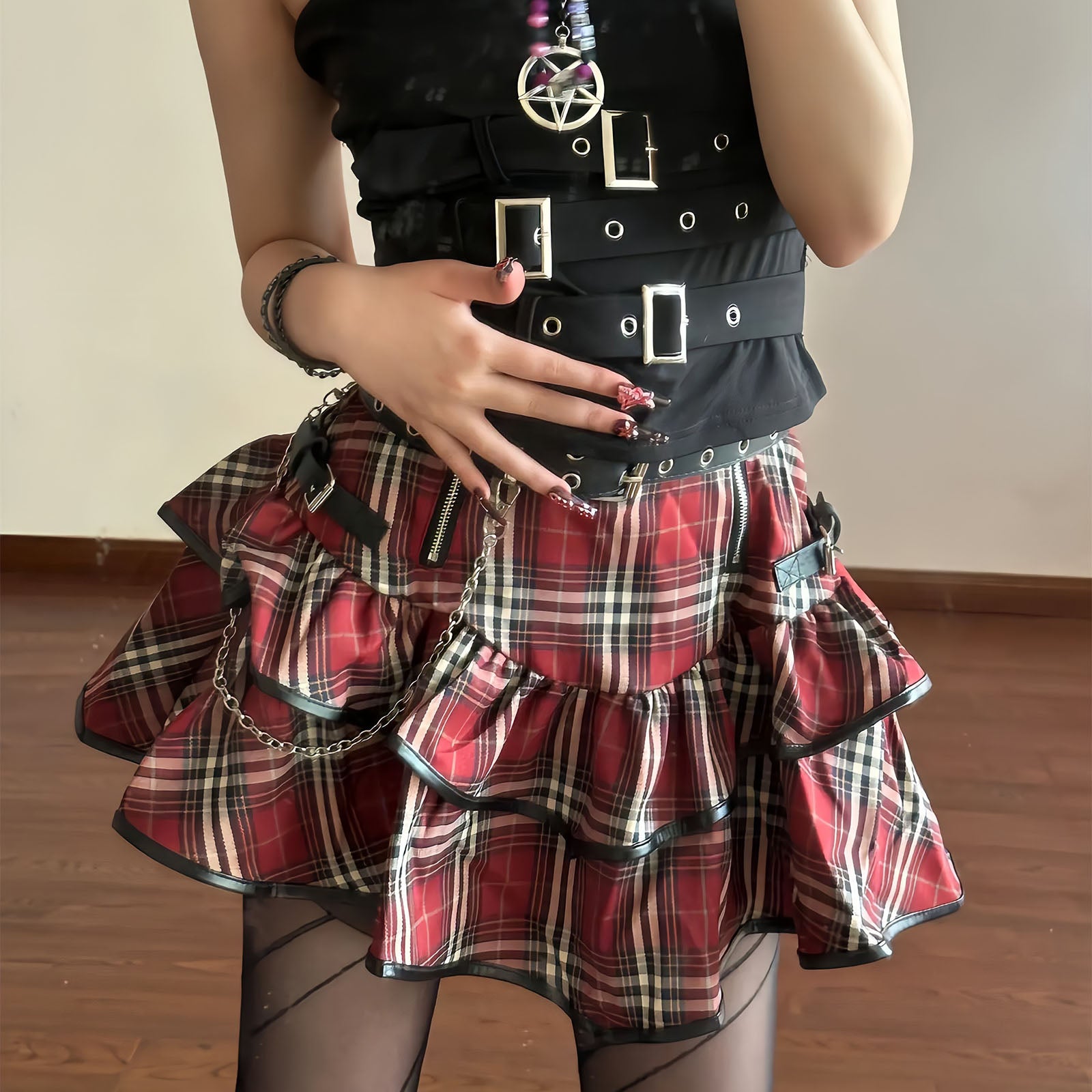 Goth Plaid Red Skirt – Juneptune