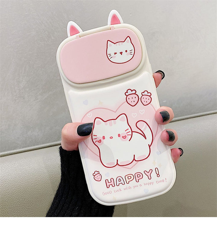 Kawaii Animal iPhone Case With Mirror Camera Cover - Juneptune