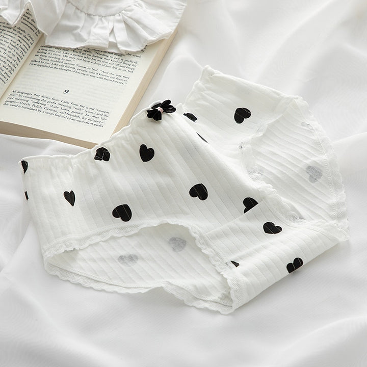 Kawaii White Bow Cotton Underwear - Juneptune