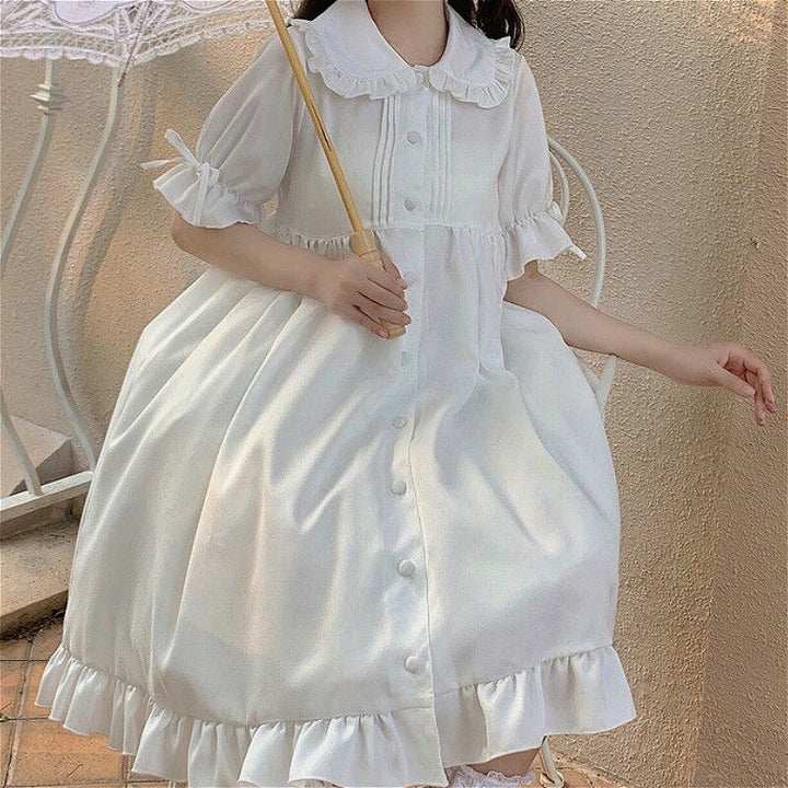Kawaii Lolita Inspired White Dress - Juneptune