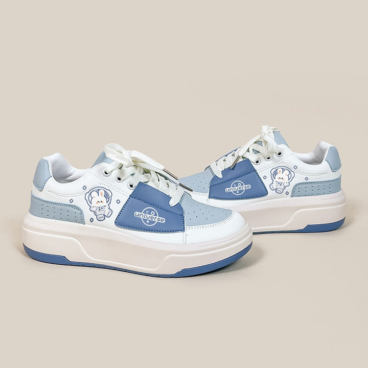 Kawaii Blue Bunny Chunky Sneakers - Juneptune