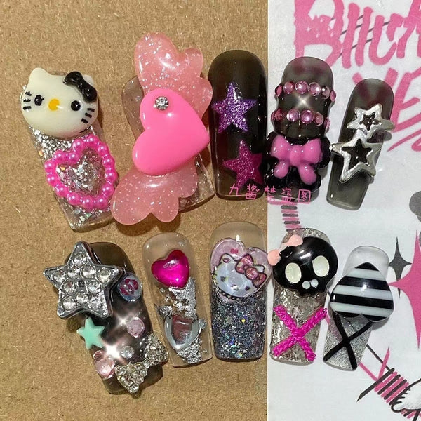 10pcs/Set Press-On Sanrio Hello Kitty False Nails - Juneptune