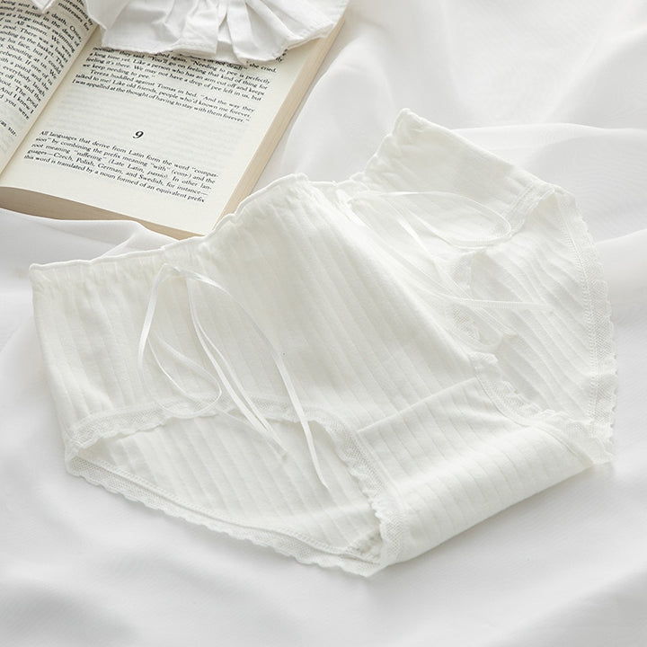 Kawaii White Bow Cotton Underwear - Juneptune