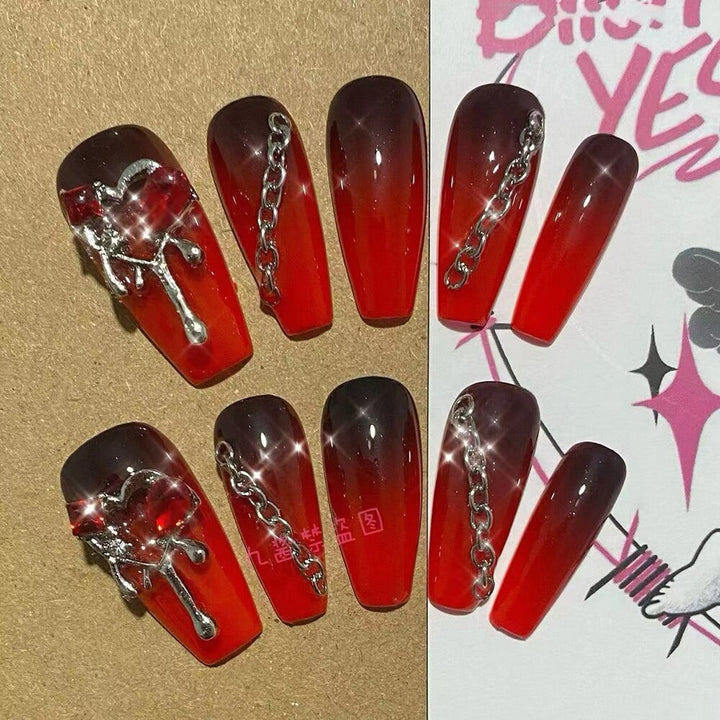 10pcs/Set Press-On Y2K Aesthetic False Nails - Juneptune