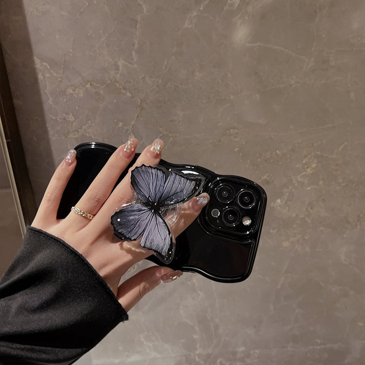 Aesthetic Black Butterfly iPhone Case With Grip - Juneptune